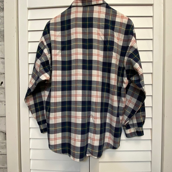 𝅺VINTAGE St. Michael Poly Cotton blend plaid shirt, size 12 - Picture 5 of 8